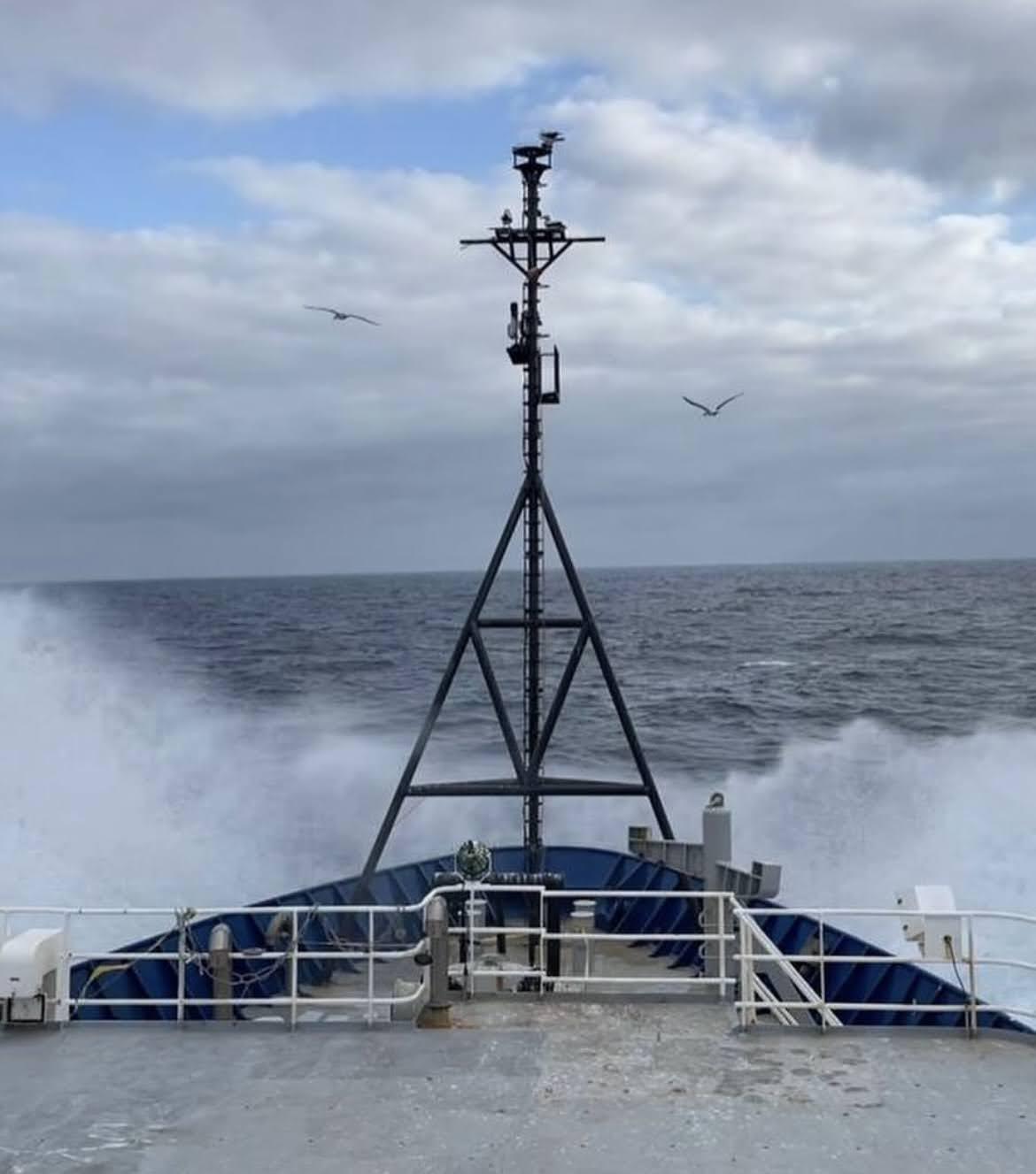 Choppy water during the ETSP cruise