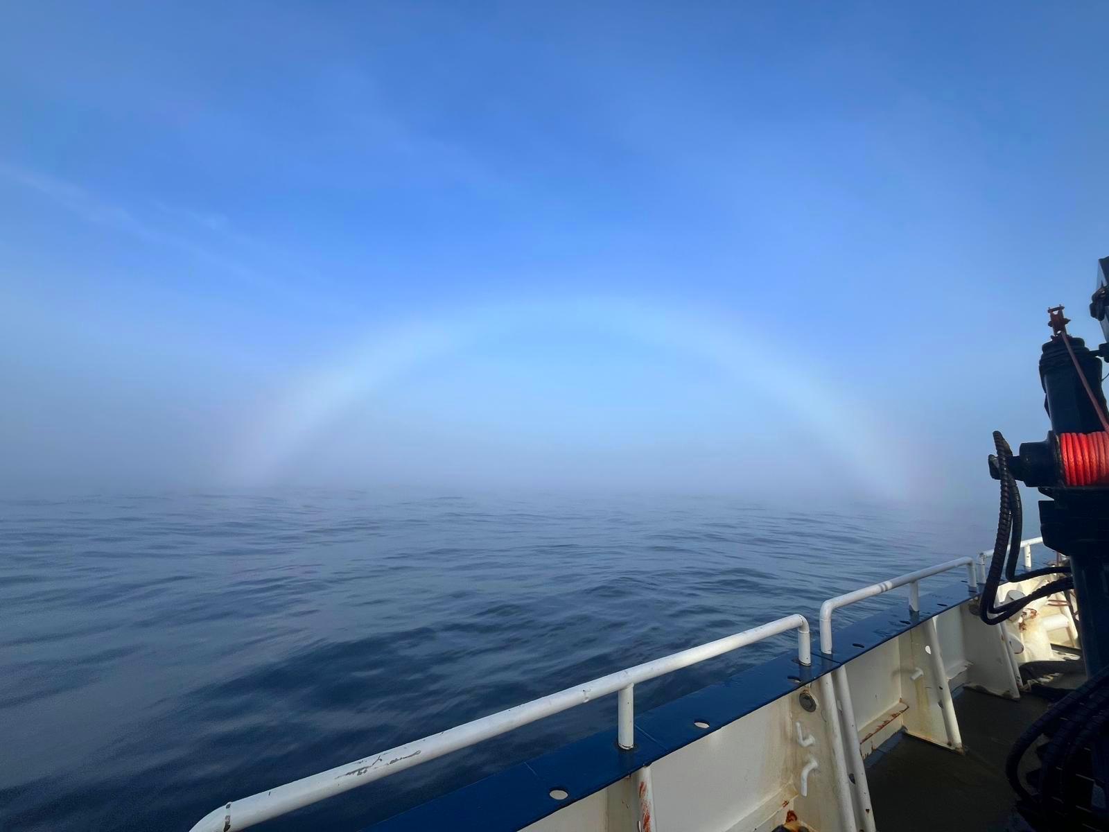 Fogbow over the water from R/V Endeavor