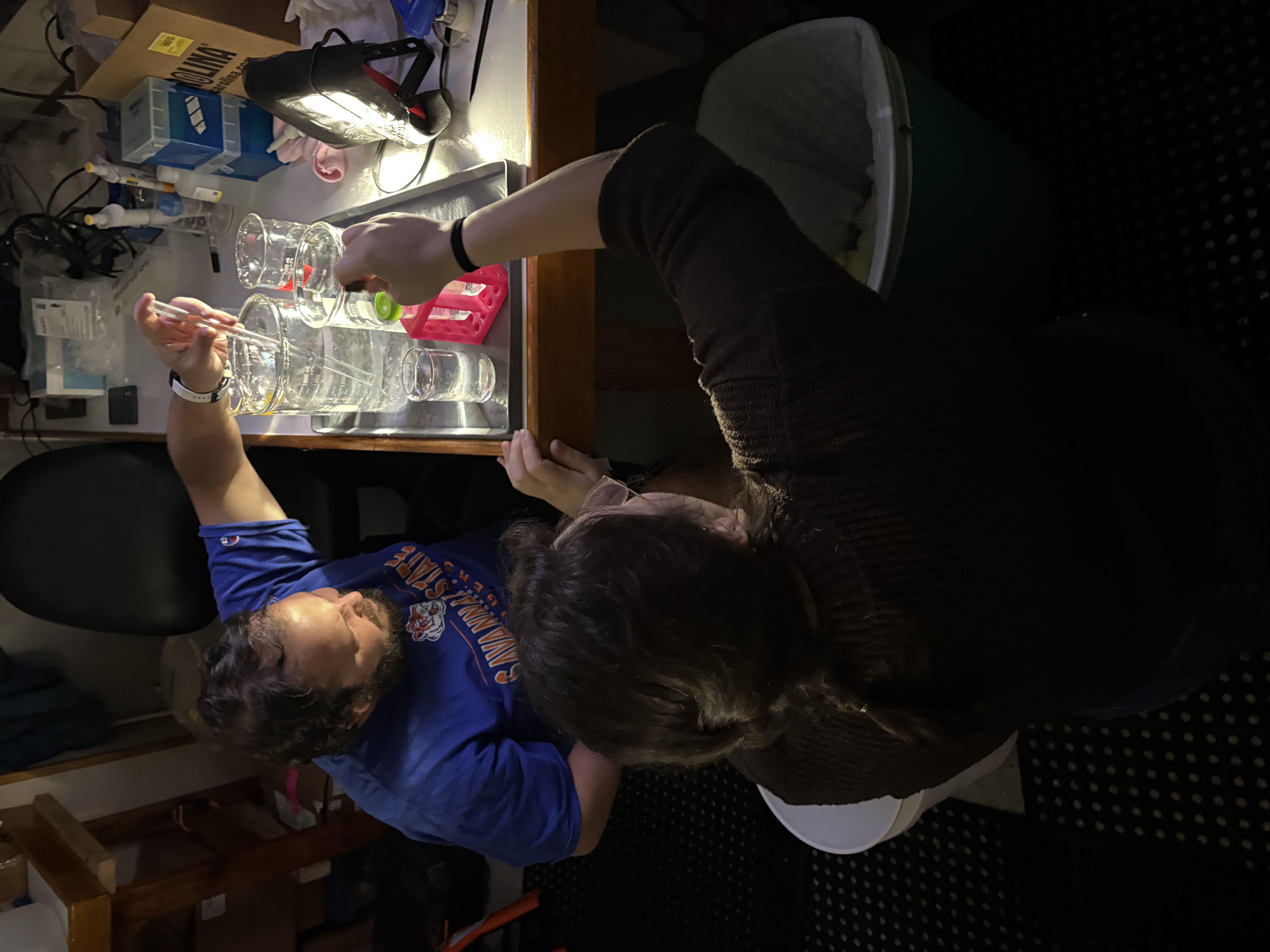 Julia picking tunicates with Michael