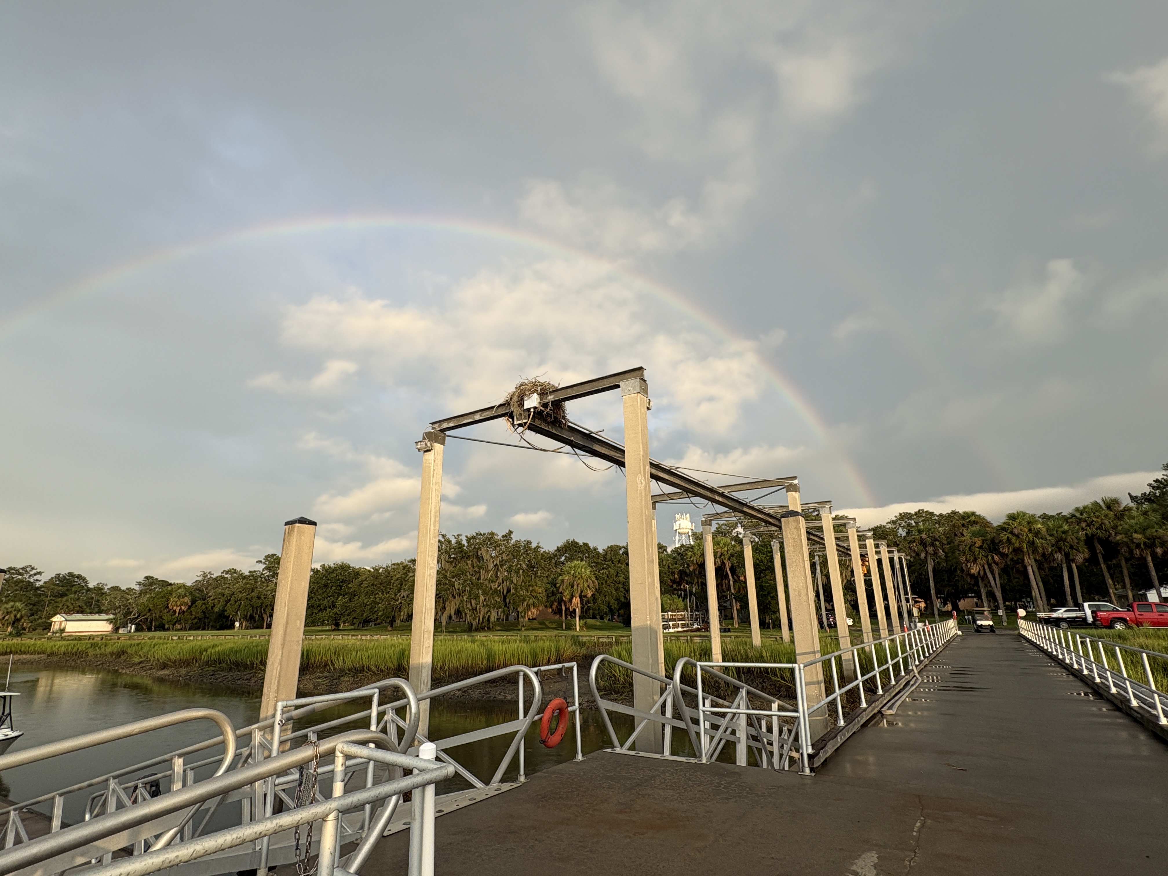 Double rainbow over the dock at Skidaway Institute of Oceanography