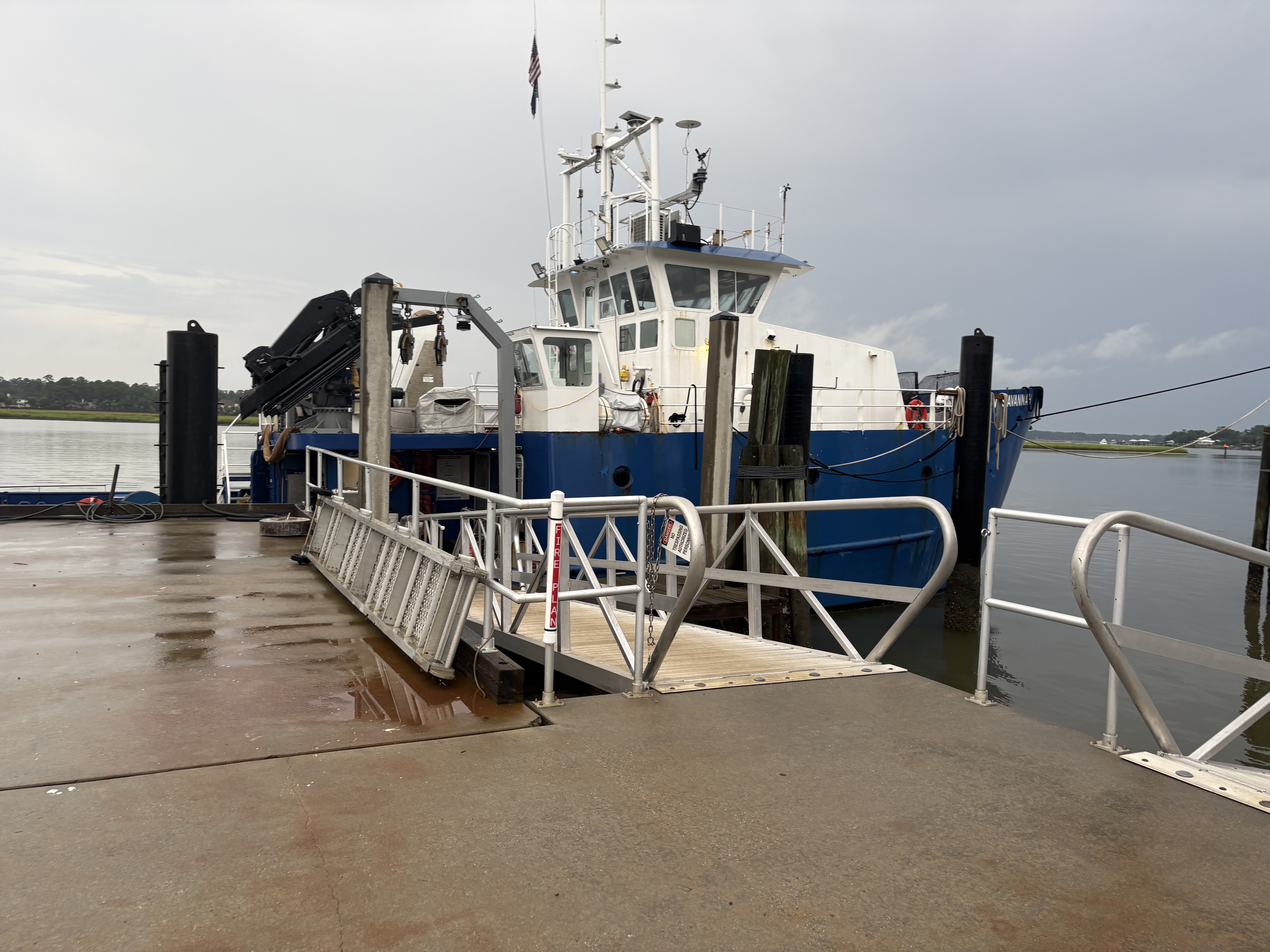 R/V Savannah docked at Skidaway Institute of Oceanography